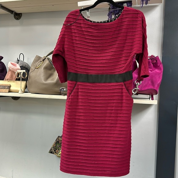 Kay Unger magenta midi dress with pockets Size 6 - Picture 1 of 6